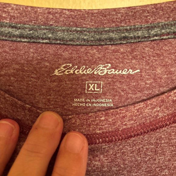 Eddie Bauer Burgundy Crewneck Tee XL - Picture 1 of 5